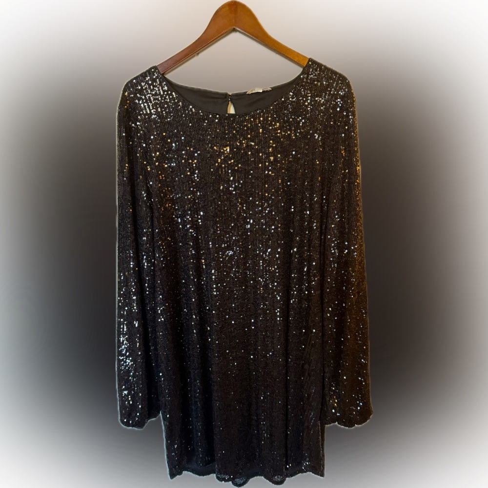 GeeGee Long Sleeve Sequin Dress NWT